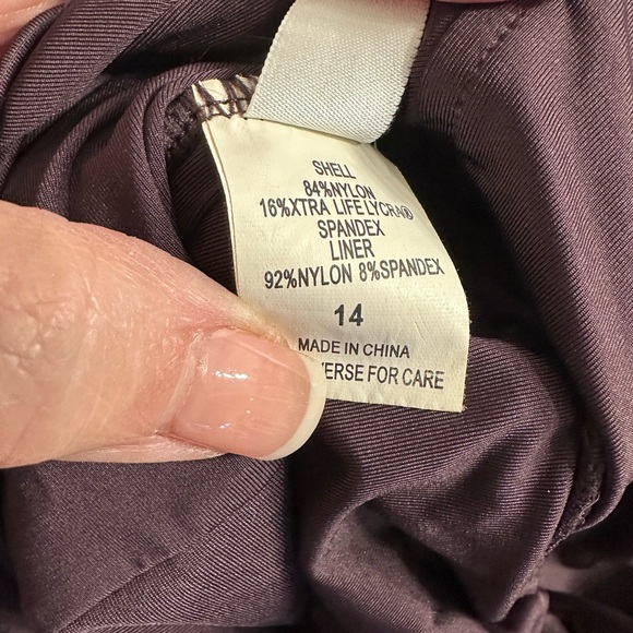 Badgley Mischka Purple One Piece Swimsuit with Plunging Neckline~ FABULOUS!!! - Picture 5 of 5